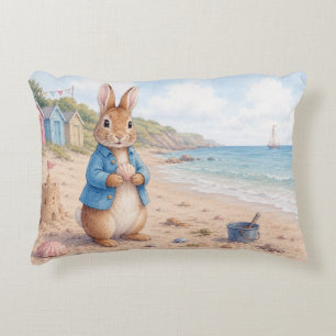 Coussins Décoratifs Lapin classique sur une plage de sable