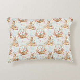 Coussins Décoratifs Lapin de Pâques Tissu Sans Couture – Pastel Mignon