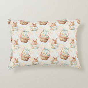 Coussins Décoratifs Lapin de Pâques Tissu Sans Couture – Pastel Mignon