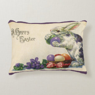 Coussins Décoratifs Lapin de Pâques vintage avec des œufs de Pâques da