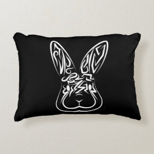 Coussins Décoratifs Lapin tribal noir et blanc