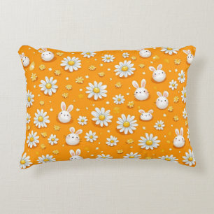 Coussins Décoratifs Lapins ensoleillés et marguerites