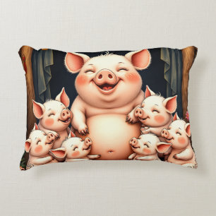 Coussins Décoratifs L'art du cochon - Mère et porcelets