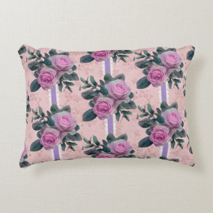 Coussins Décoratifs Lavande de dentelle de rubans Rose vintages