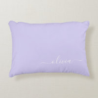 Lavande Purple Script Moderne Fille Monogramme Nom