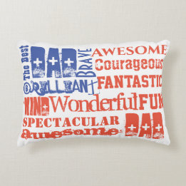 Coussins Décoratifs Le Meilleur Papa Superbe Drapeau Américain Rouge B