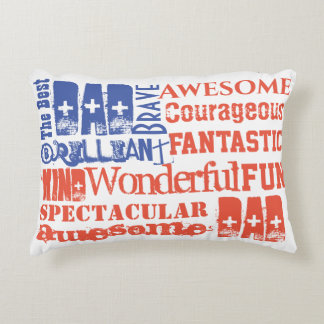 Coussins Décoratifs Le Meilleur Papa Superbe Drapeau Américain Rouge B