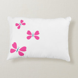 Coussins Décoratifs Le papillon rose vole
