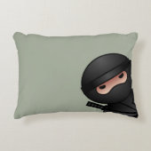 Coussins Décoratifs Le petit guerrier de Ninja sur Sage Green (Devant)