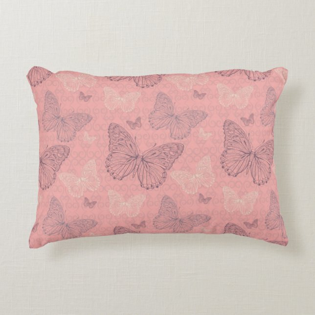 Coussins Décoratifs Le rose de papillon (Devant)
