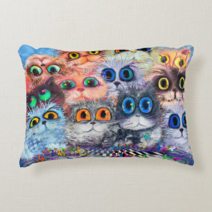 Coussins Décoratifs L'ensemble des portraits de chats arrière - plan a