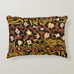 Coussins Décoratifs Léopard, peaux de tigre, motif sauvage.
