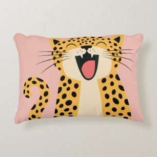 Coussins Décoratifs Léopard sauvage de dessin animé mignon souriant he