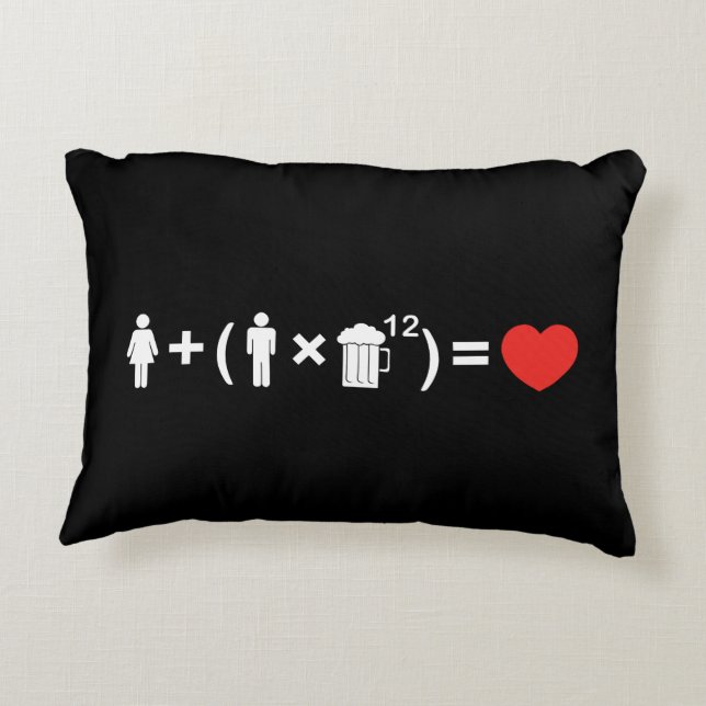 Coussins Décoratifs L'équation d'amour pour les hommes (Dos)