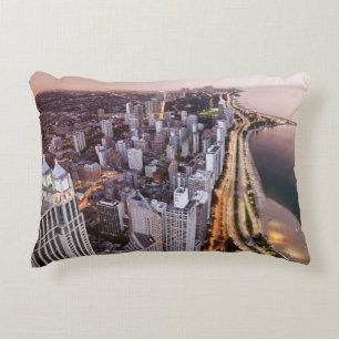 Coussins Décoratifs Les Etats-Unis, l'Illinois, Chicago, vue aérienne