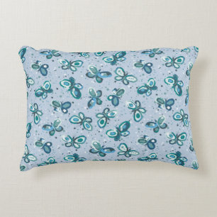 Coussins Décoratifs Les papillons Doodle Bugs - bleu - motif sans soud