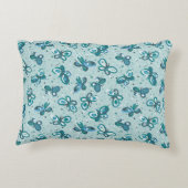 Coussins Décoratifs Les papillons Doodle - turquoise - motif. (Dos)