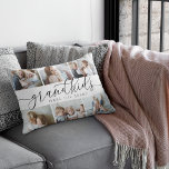 Coussins Décoratifs Les petits font la vie grand | 6 Collage photo<br><div class="desc">Créez un cadeau sucré pour une grand-mère ou grand-père bien-aimée avec ce magnifique coussin photo collage accent. "Les petits-enfants rendent la vie grandiose" apparaît dans le centre en écriture de calligraphie noire et grise. Customisez avec six photos de leurs petits-enfants. L'arrière est orné de larges rayures blanches et grises neutres...</div>