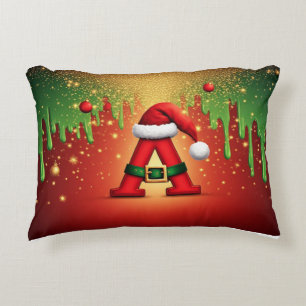 Coussins Décoratifs Lettre de fête A pour la famille de Noël