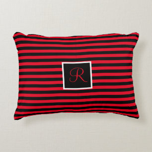 Coussins Décoratifs LETTRE Initiale Moderne Classique Rouge & Noir Gra