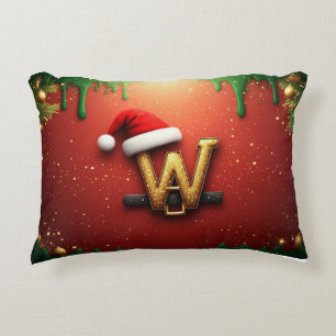 Coussins Décoratifs Lettre W de Noël pailletée dorée pour les noms d'h
