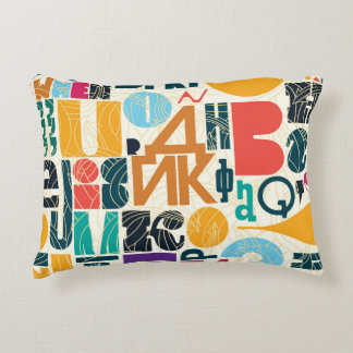 Coussins Décoratifs Lettres dessinées à la main : design vintage sans 