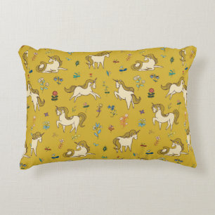Coussins Décoratifs licorne vintage dans les fleurs forestières motif