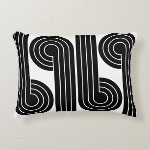 Coussins Décoratifs Lignes Abstraites rétro noir et blanc