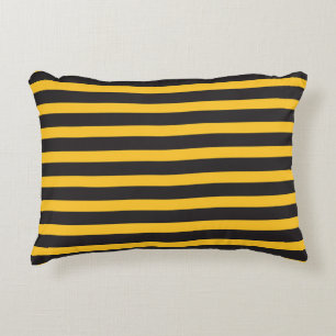 Coussins Décoratifs Lignes géométriques horizontales jaunes et noires