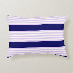 Coussins Décoratifs Lilac et rayures blanches motif avec bleu marine