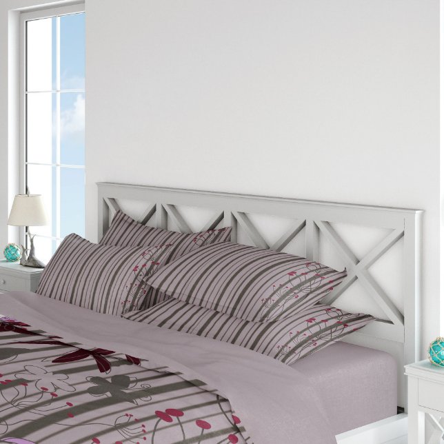 Coussins Décoratifs lin floral gris (Créateur téléchargé)