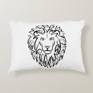 Coussins Décoratifs Lion tribal noir et blanc
