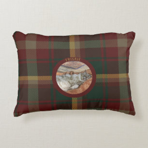 Coussins Décoratifs Lit de tartan feuille d'érable de chat de famille