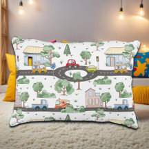 Little Town & Cars Motif coloré