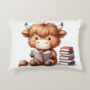 Coussins Décoratifs Livres de lecture Highland Cow