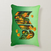 Coussins Décoratifs Logo Mia Nom Avec Fleurs, (Dos(Vertical))