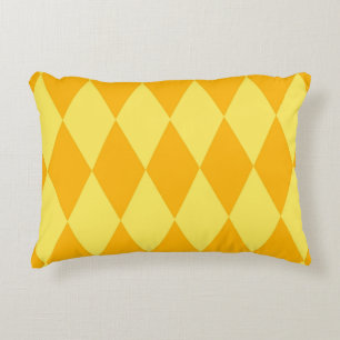 Coussins Décoratifs Losanges et Damier Jaune Clair et Foncé Harlequin
