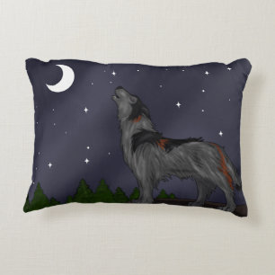 Coussins Décoratifs Loup hurlant (gris)