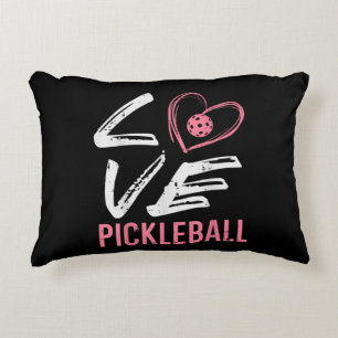 Coussins Décoratifs Love Pickleball Coeur Pickle Ball Femmes Filles En