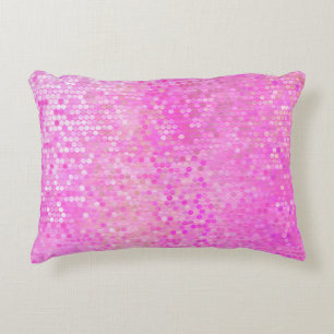Coussins Décoratifs Lumineuse mosaïque abstraite rose avec brillance