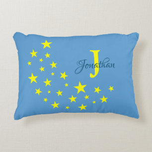 Coussins Décoratifs Lune étoilée d'or sur Picton Blue Custom Baby