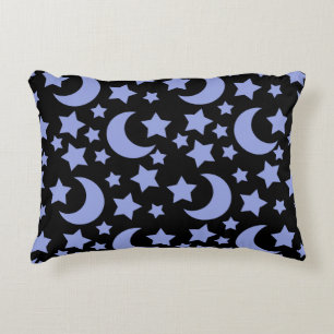 Coussins Décoratifs Lunes et Étoiles de Lavande Motif Céleste