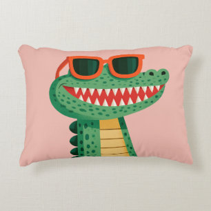 Coussins Décoratifs Lunettes de soleil de crocodile drôle Mignon anima