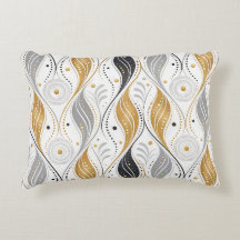 Luxury Gold Silver Black Art Deco Abstract Pattern