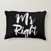 Coussins Décoratifs M. Droite Typographie En Noir Et Blanc (Dos)