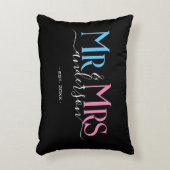 Coussins Décoratifs M. & Mme Newlysée Couple Mariage Anniversaire Noir (Devant(Vertical))