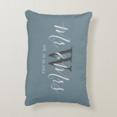Coussins Décoratifs M. Mme Newlyweds Dusty Blue Script Monogramme (Dos(Vertical))