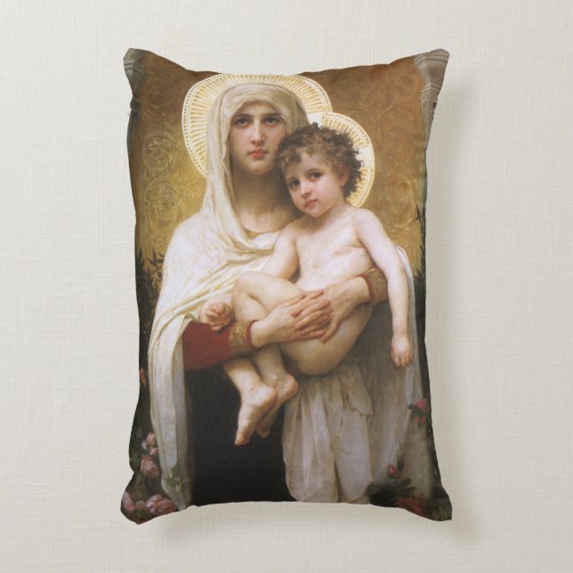 Coussins Décoratifs Madonna des Roses par Bouguereau (Devant(Vertical))