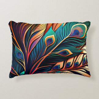 Coussins Décoratifs Magnifique Peacock Coloré, Style Art Déco