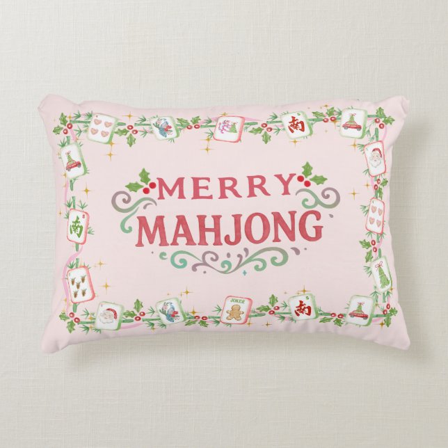 Coussins Décoratifs Mahjong Joyeux Noël (Devant)